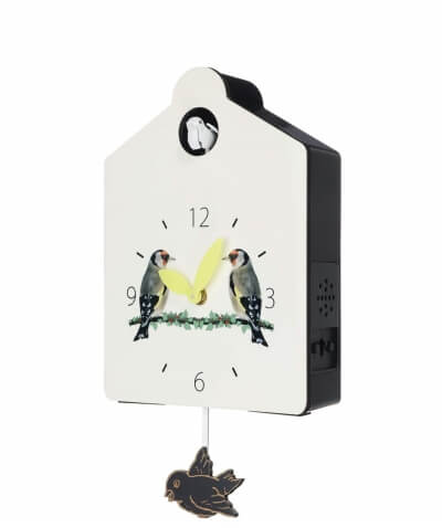 Часы настенные с кукушкой и маятником Clocker KuKuOne, деревянные, белые-1